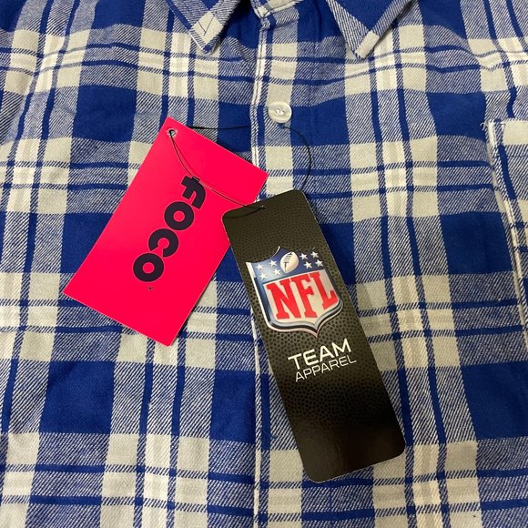 Indianapolis Colts FOCO Mens Flannel Plaid Long Sleeve Button Shirt Pocket - 2XL - Picture 10 of 15